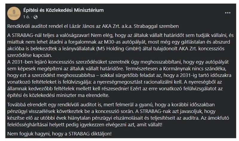 aPont Miskolc: pénzügyi bosszúhadjáratot hirdetett a Strabag ellen Lázár minisztériuma