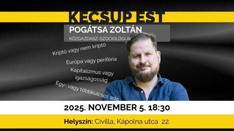KECSUP EST Pogátsa Zoltánnal november 5-én – Kapitalizmus, igazságosság és a világ gazdasági erőtere