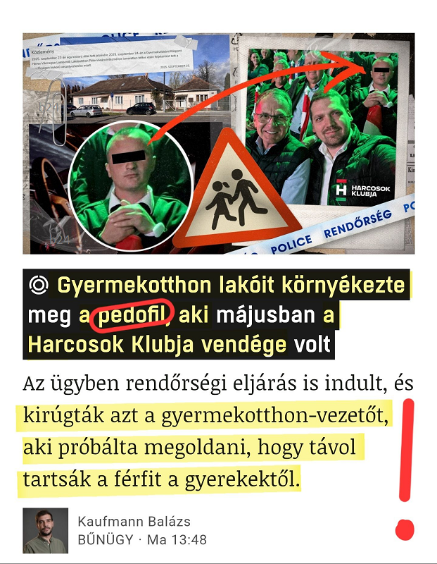 Újabb pedofil botrány körvonalazódik a férfi körül, aki a Fidesz Harcosok Klubja tavaszi eseményén is részt vett
