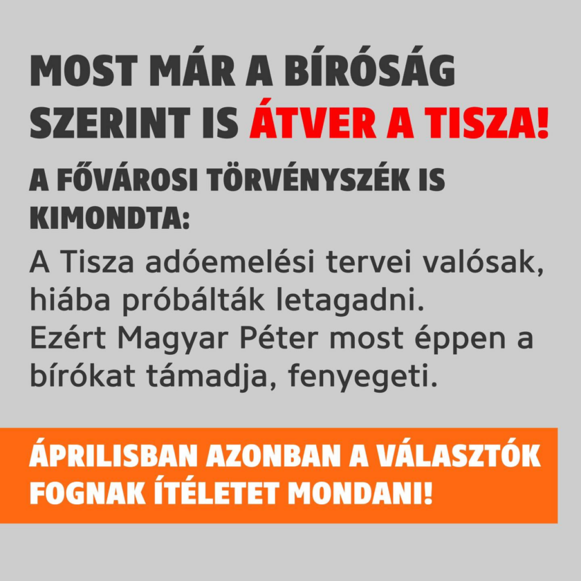 Csöbör Katalin szerint a bíróság kimondta, a Tisza adóemelési tervei valósak… csak egy gond van, hogy nem ezt mondta ki