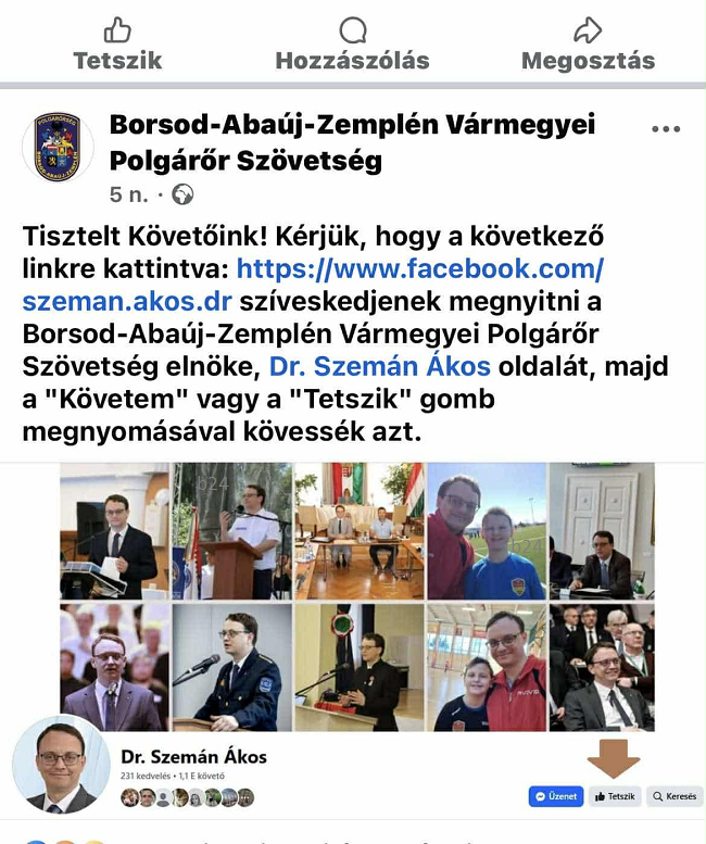 Politizálhatnak-e hivatalos oldalukon a Borsod-Abaúj-Zemplén megyei polgárőrök, vagy sem?