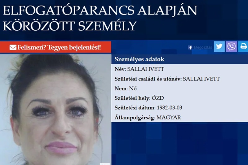 Egy ózdi születésű nő hazánk legveszélyesebb, szökésben levő bűnözői között