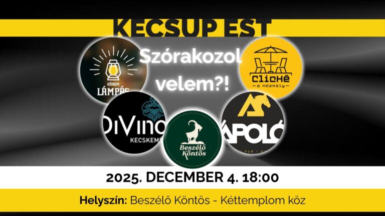 Szórakozol velem?! – a kecskeméti szórakoztatóipar helyzete – KecsUP Est a Beszélő Köntösben december 4-én