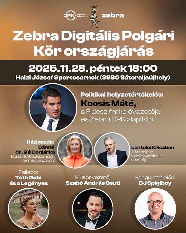 Sátoraljaújhelyre érkezik a “Zebra” DPK országjárása, Kocsis Mátéval és Tóth Gabival is találkozhatunk…