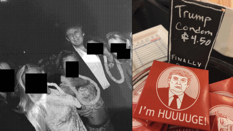 Újabb Epstein-képeket hoztak nyilvánosságra, az egyiken Trump arcképével ellátott óvszerek vannak