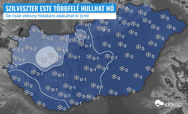 Szilveszter este többfelé havazhat, északra is jut valamennyi