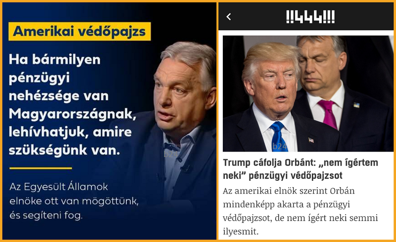 Újabb kellemetlen ügy: Trump szerint Orbán kért tőle 20 milliárdos pénzügyi védőpajzsot, de nem kapott