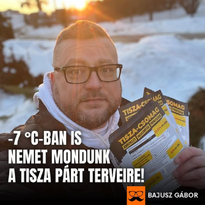 Bajusz Gábor kitartó, a kemény mínuszokban is szórja a postaládába a riogatást, amiről a bíróság kimondta, hogy teljes valótlanság