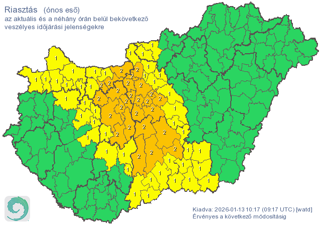 Riasztás: ónos eső az ország közepén – óvatosan közlekedjenek
