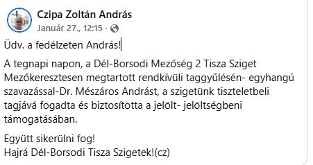 Ő lehet BAZ megye 7-es választókörzetének tiszás jelöltje?