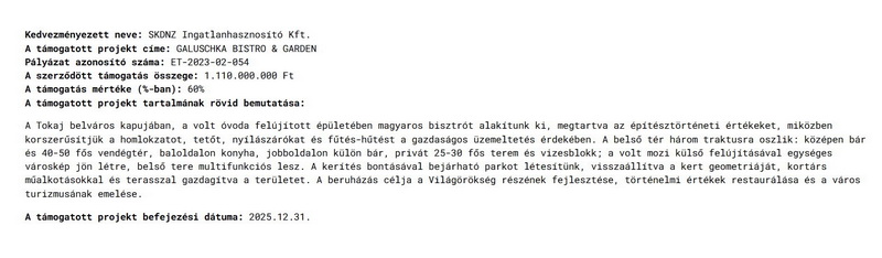 Tokajban 1,1 milliárd (!) forint állami pénzből épített étterem nyílik