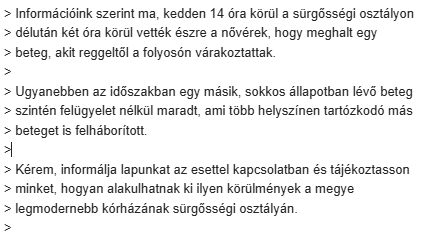 Halálesetről terjedt pletyka a miskolci sürgősségin – a kórház reagált