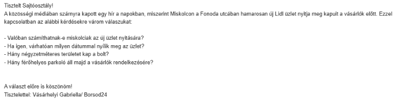 Úgy tűnik új Lidl nyit Miskolcon, a diősgyőriek azonban megint hoppon maradtak