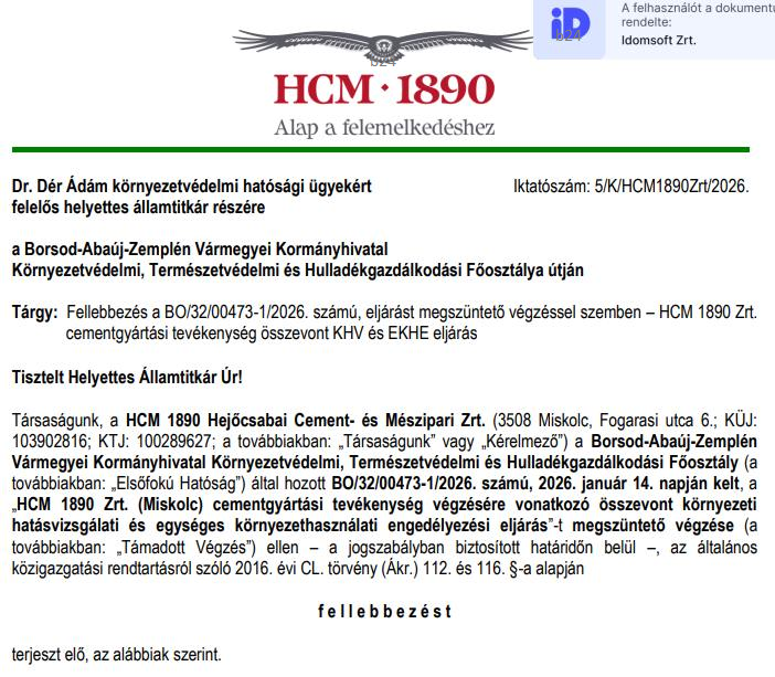 Megint egy új fejezet indult, a HCM megtámadta a januári végzést, szerintük az jogsértő
