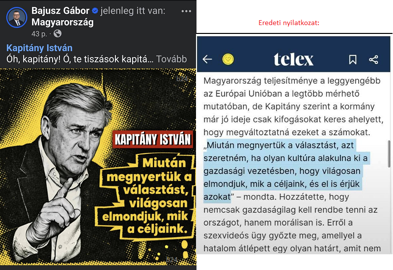 Bajusz Gábor új alakításai: megváltoztatja Kapitány István nyilatkozatát, majd furcsa videóval üzen Magyar Péternek