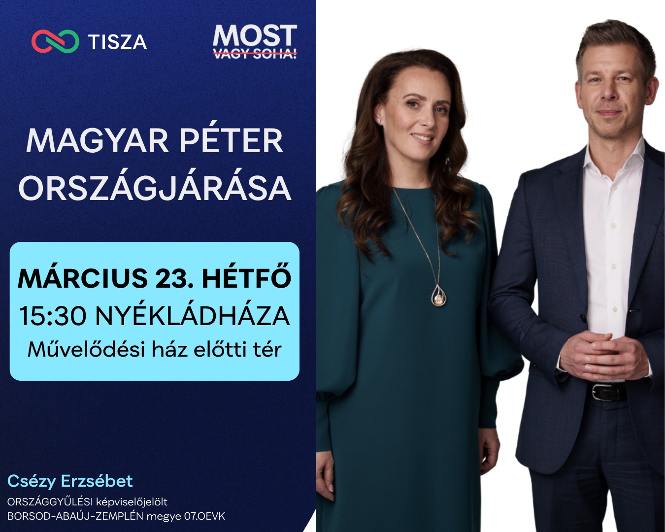 Hétfőn Nyékládházára látogat Magyar Péter