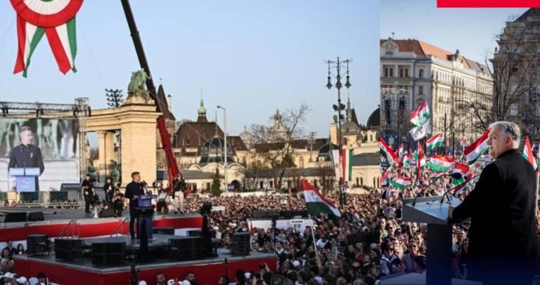 Orbán hárommillió szavazatot vár, Magyar Péter a rendszer végéről beszélt – tízezrek meneteltek Budapesten
