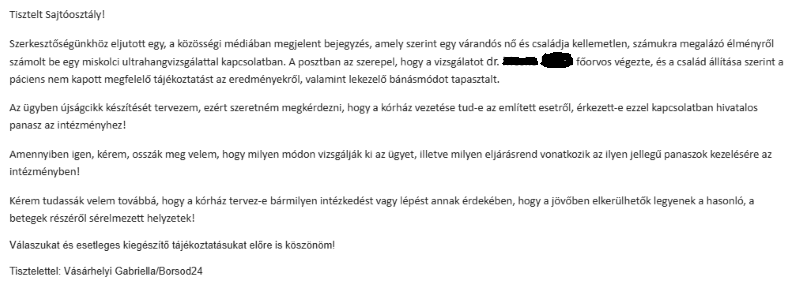 Meghitt pillanatra számított, sírva jött ki a miskolci rendelőből a fiatal várandós lány