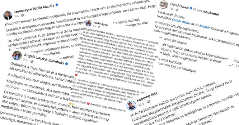 Így gratulált Szemereyné Pataki Klaudia és pár kollégája a frissen megválasztott tiszás képviselőknek