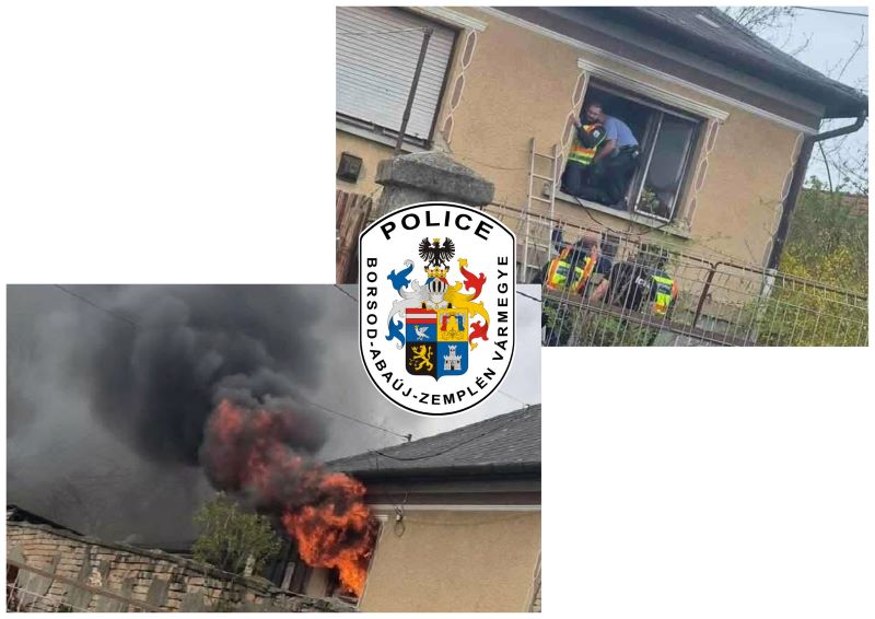 Égő házból mentettek ki egy idős férfit az ózdi rendőrök