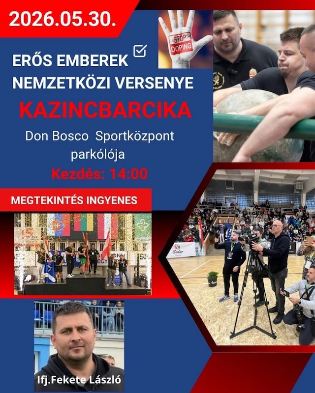 Nemzetközi erős emberes verseny lesz szombaton Kazincbarcikán