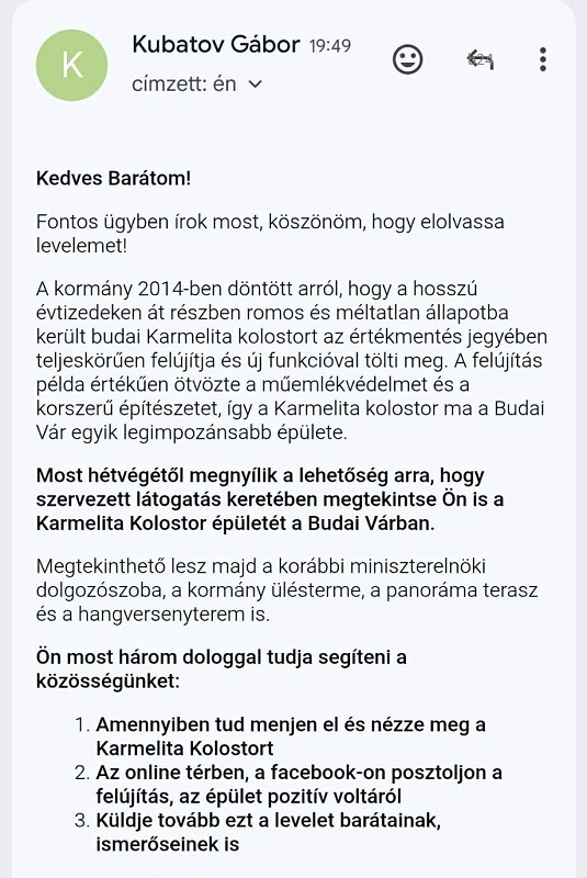 Czinkné tovább hasít, most Kubatovba állt bele, aki levelet küldött a megmaradt fideszeseknek