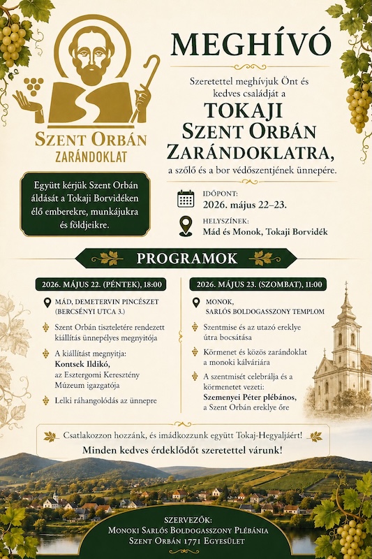 Zarándoklat a tokaji szőlők védőszentjéért