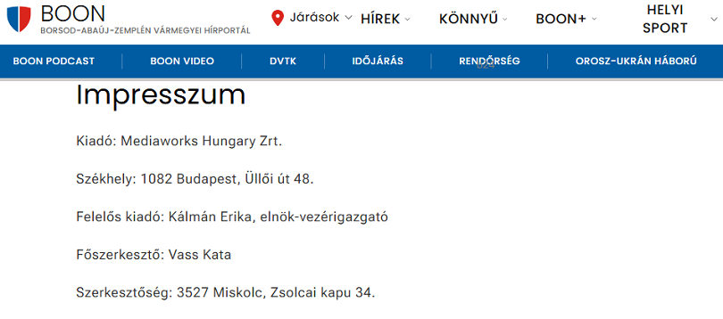 Új főszerkesztő az Észak-Magyarország című nyomtatott napilap és a Boon.hu internetes hírportál élén