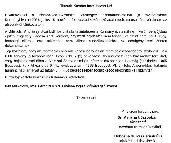 Komoly ellentmondás Lidl-ügyben: „Ki mond igazat? A kormányhivatal, vagy Hollósy András?”