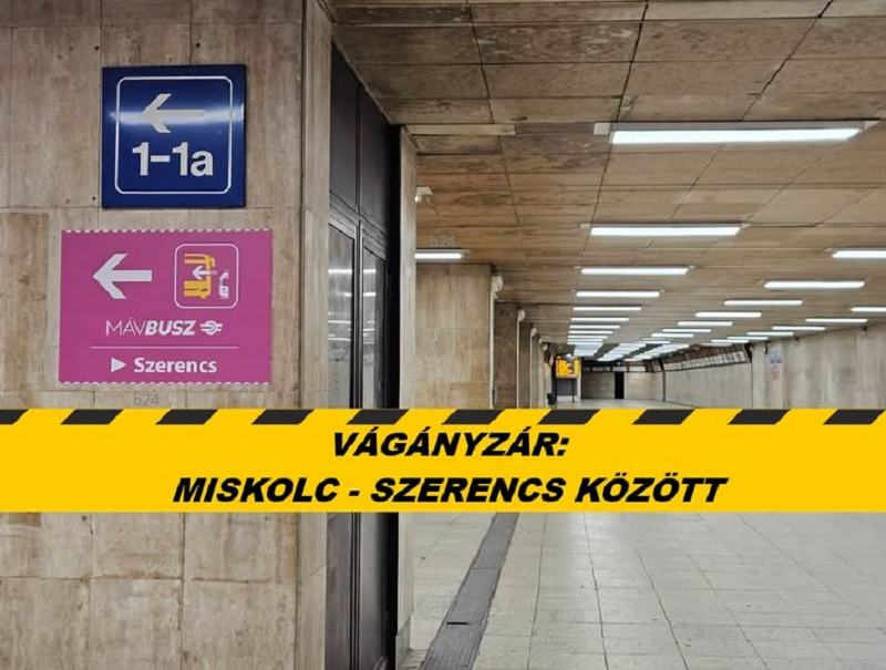 Hétvégétől teljesen felborul a miskolci vasútvonal menetrendje, jó másfél hétig egy szakaszon nem is jár majd a vonat